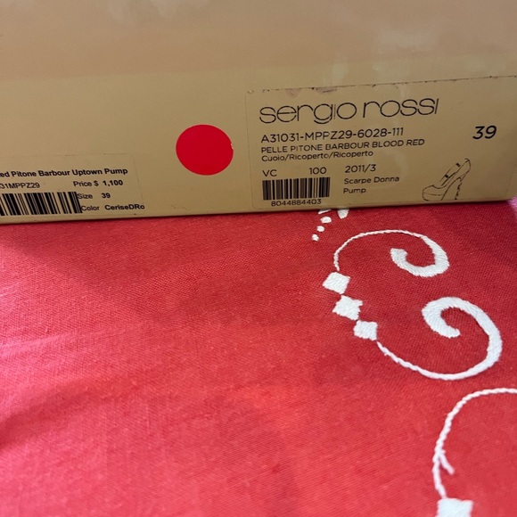 Barbour python leather blood red Sergio Rossi - Picture 2 of 14